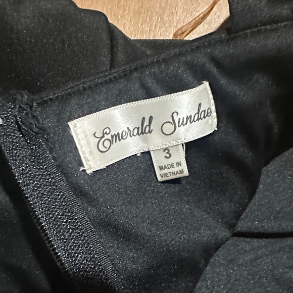 Emerald Sundae Black Mini Dress with Embellished Waist - Picture 2 of 4